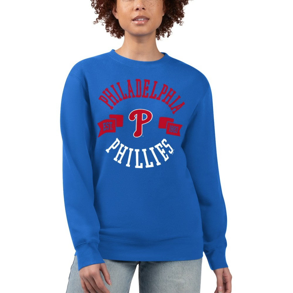 Philadelphia Phillies G-III 4Her by Carl Banks Women's Team Logo Fleece Pullover Sweatshirt Discount