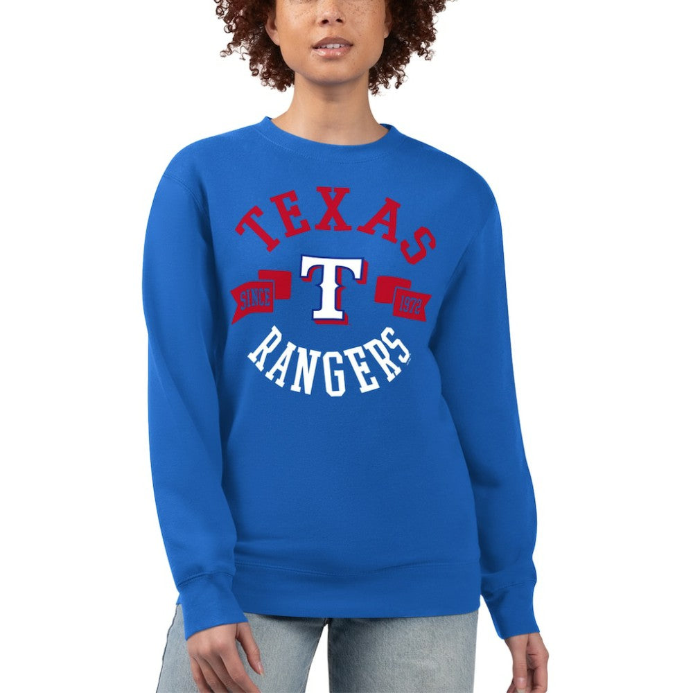 Texas Rangers G-III 4Her by Carl Banks Women's Team Logo Fleece Pullover Sweatshirt Discount