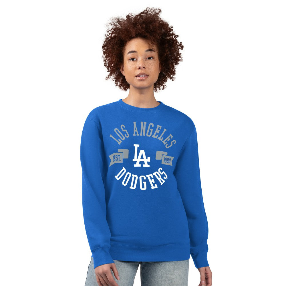 Los Angeles Dodgers G-III 4Her by Carl Banks Women's Team Logo Fleece Pullover Sweatshirt Discount