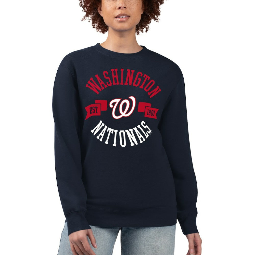 Washington Nationals G-III 4Her by Carl Banks Women's Team Logo Fleece Pullover Sweatshirt Sale