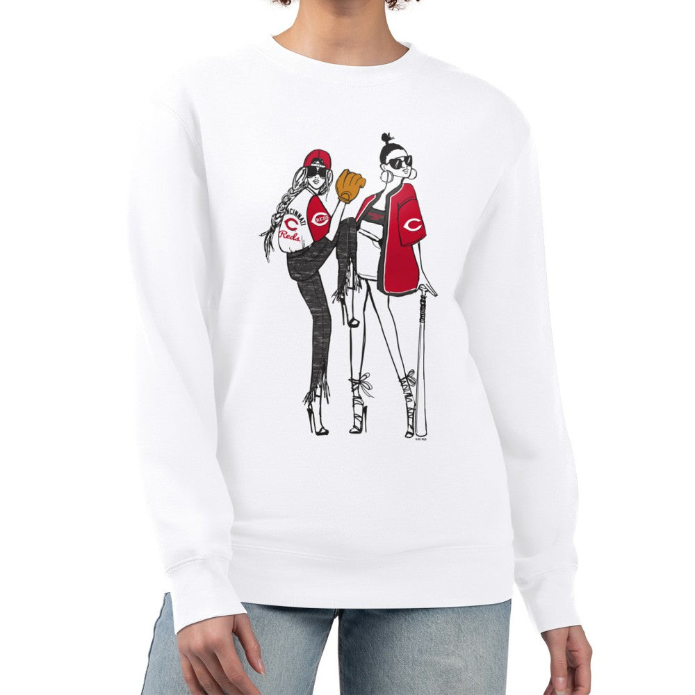 Cincinnati Reds G-III 4Her by Carl Banks Women's Baseball Girls Fleece Pullover Sweatshirt Discount