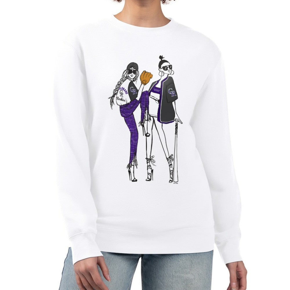 Colorado Rockies G-III 4Her by Carl Banks Women's Baseball Girls Fleece Pullover Sweatshirt for sale