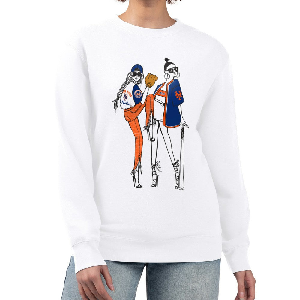 New York Mets G-III 4Her by Carl Banks Women's Baseball Girls Fleece Pullover Sweatshirt Near Me