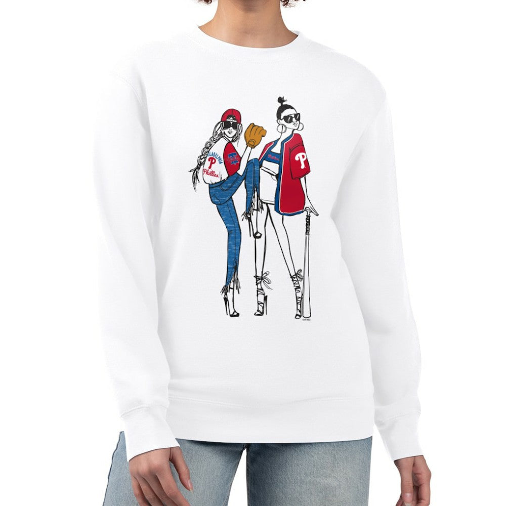 Philadelphia Phillies G-III 4Her by Carl Banks Women's Baseball Girls Fleece Pullover Sweatshirt Outlet