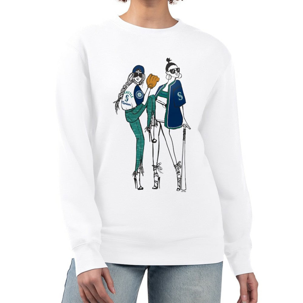 Seattle Mariners G-III 4Her by Carl Banks Women's Baseball Girls Fleece Pullover Sweatshirt Outlet