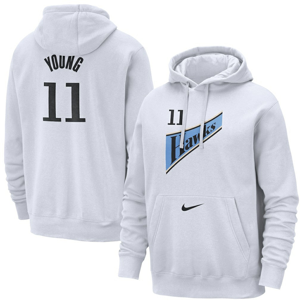 Nike Trae Young Atlanta Hawks 2024/25 Name & Number Pullover Hoodie White