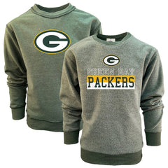 Green Bay Packers Wes & Willy Youth Reversible Fleece Pullover Sweatshirt - Green - NFL