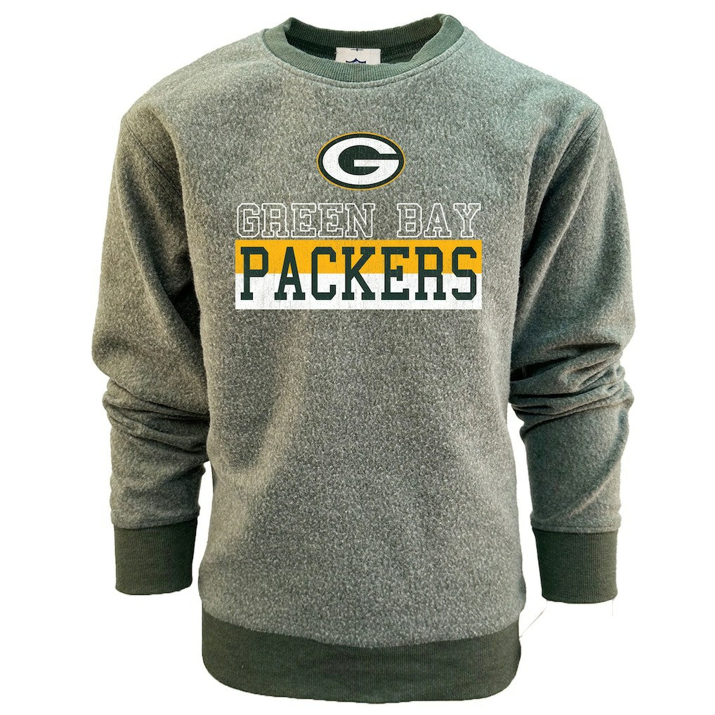 Green Bay Packers Wes & Willy Youth Reversible Fleece Pullover Sweatshirt - Green - NFL