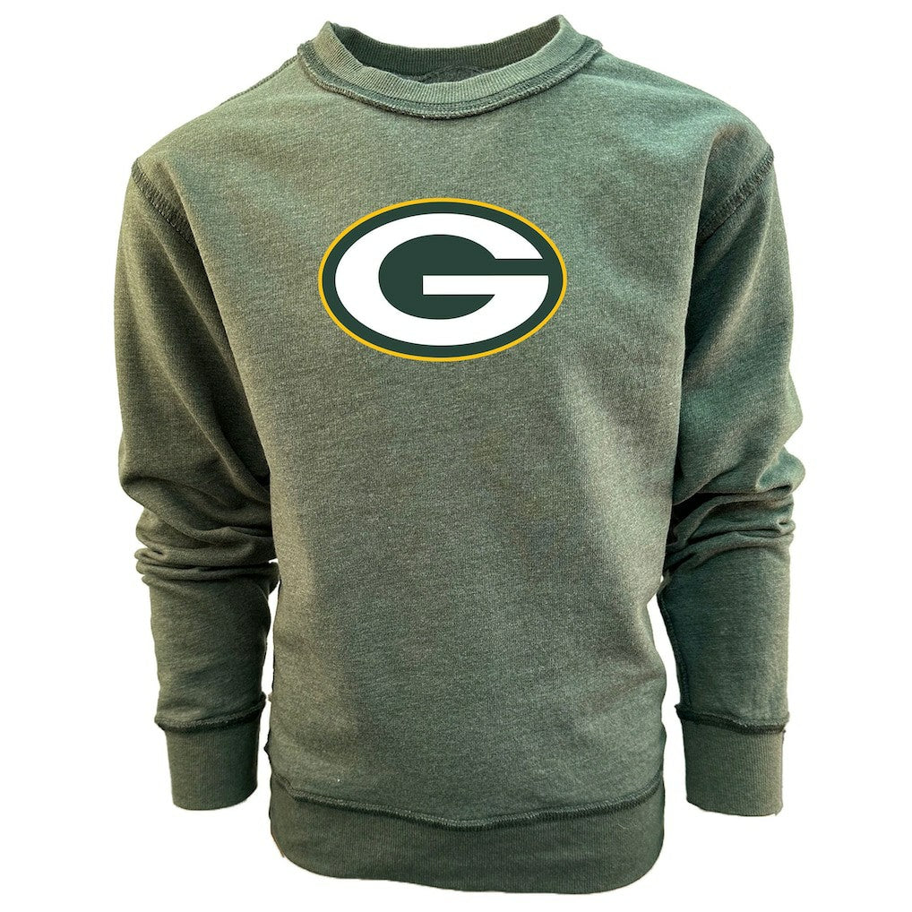 Green Bay Packers Wes & Willy Youth Reversible Fleece Pullover Sweatshirt - Green - NFL