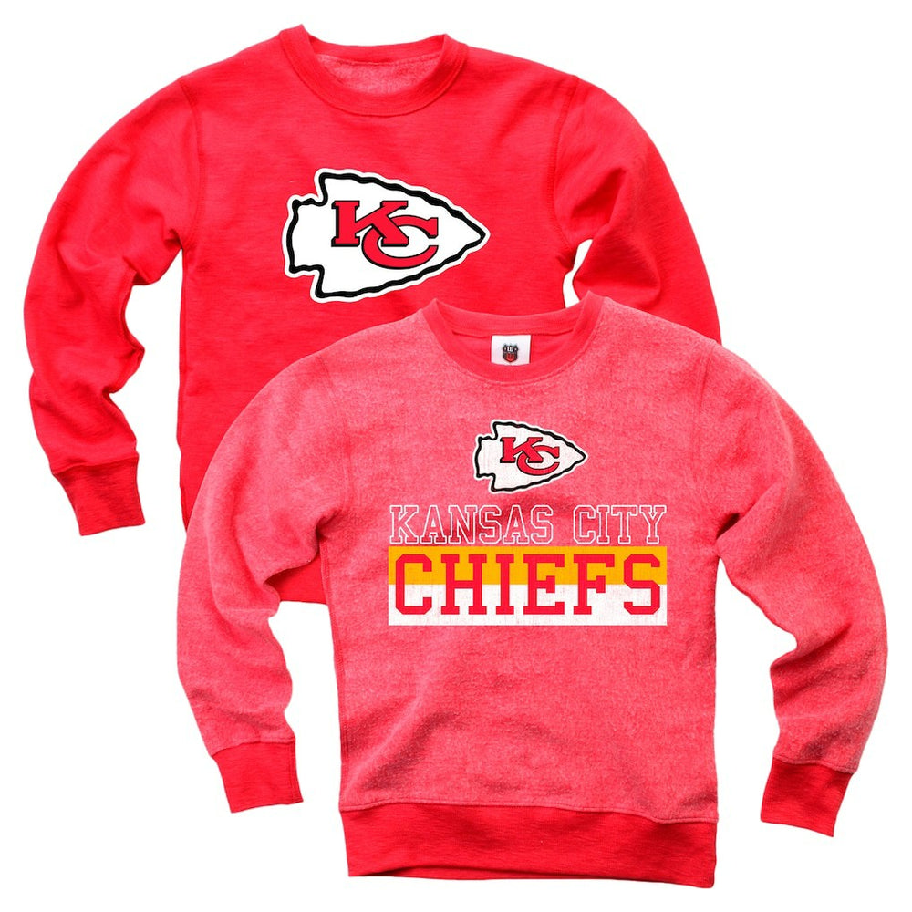 Kansas City Chiefs Wes & Willy Youth Reversible Fleece Pullover Sweatshirt - Red - NFL