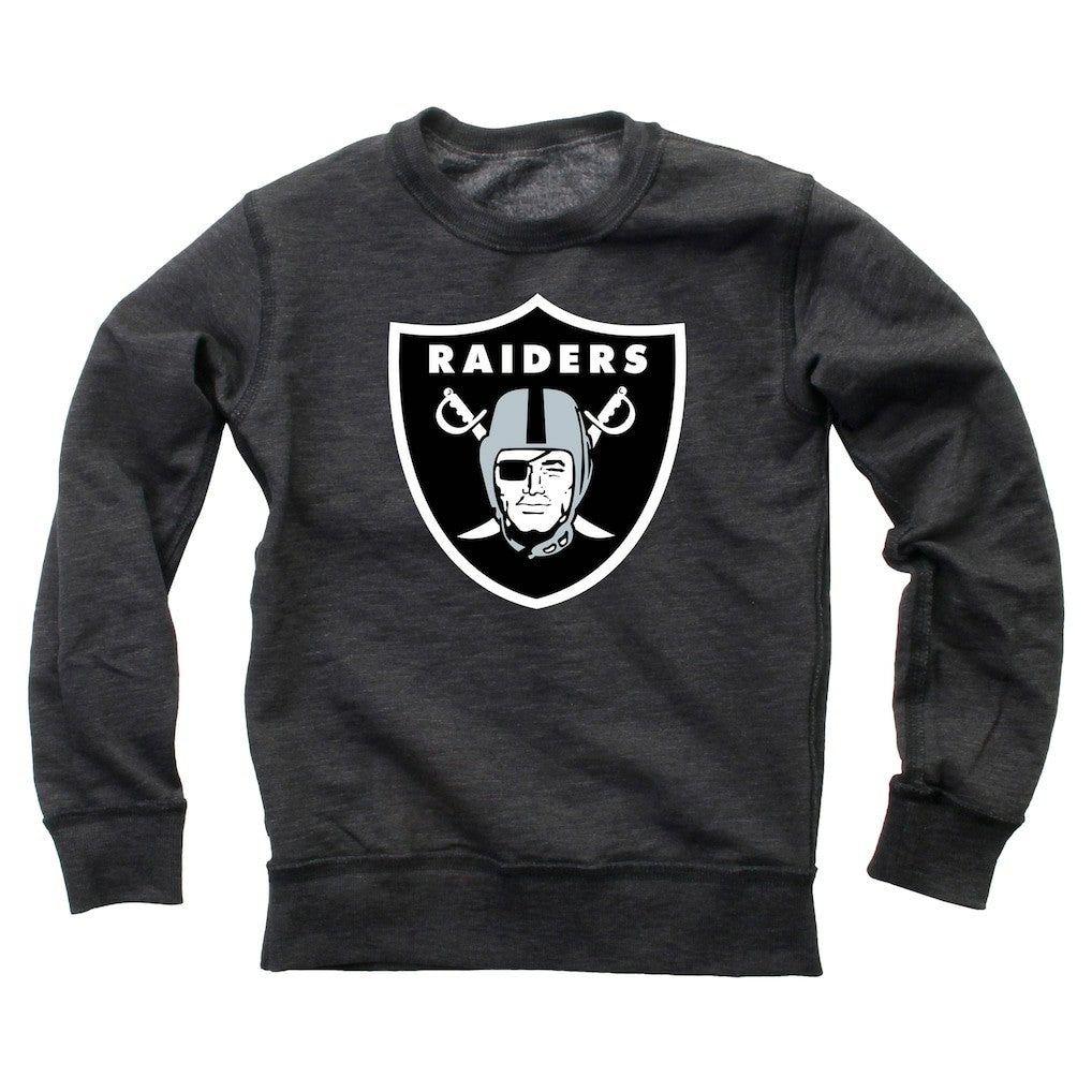 Las Vegas Raiders Wes & Willy Youth Reversible Fleece Pullover Sweatshirt - Black - NFL