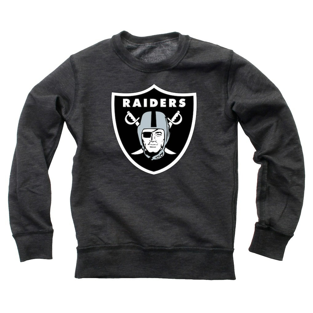 Las Vegas Raiders Wes & Willy Youth Reversible Fleece Pullover Sweatshirt - Black - NFL