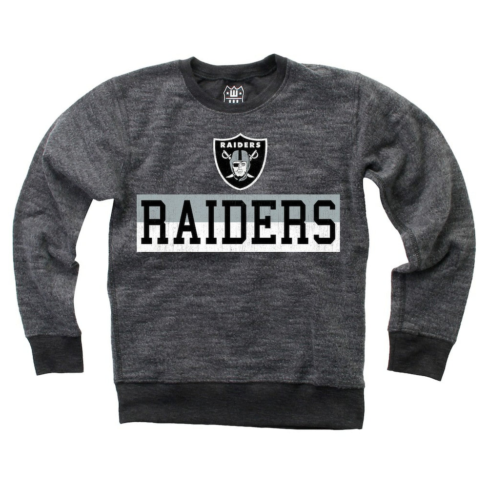 Las Vegas Raiders Wes & Willy Youth Reversible Fleece Pullover Sweatshirt - Black - NFL