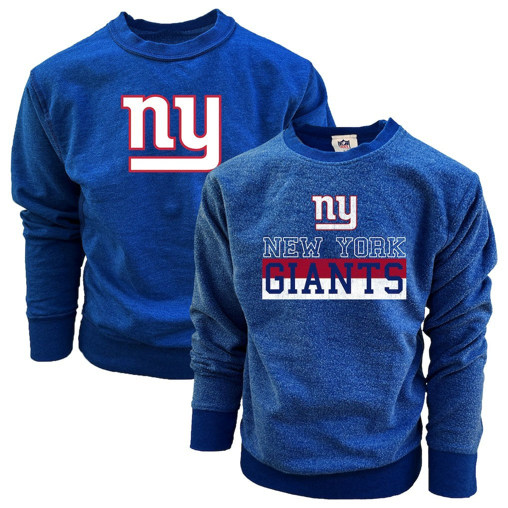 New York Giants Wes & Willy Youth Reversible Fleece Pullover Sweatshirt - Royal - NFL
