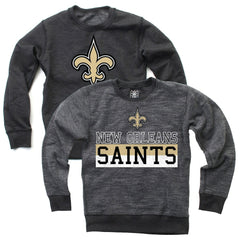 New Orleans Saints Wes & Willy Youth Reversible Fleece Pullover Sweatshirt - Black - NFL