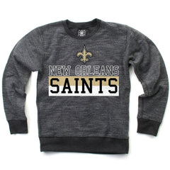 New Orleans Saints Wes & Willy Youth Reversible Fleece Pullover Sweatshirt - Black - NFL