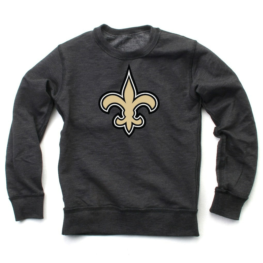 New Orleans Saints Wes & Willy Youth Reversible Fleece Pullover Sweatshirt - Black - NFL