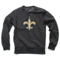 New Orleans Saints Wes & Willy Youth Reversible Fleece Pullover Sweatshirt - Black - NFL