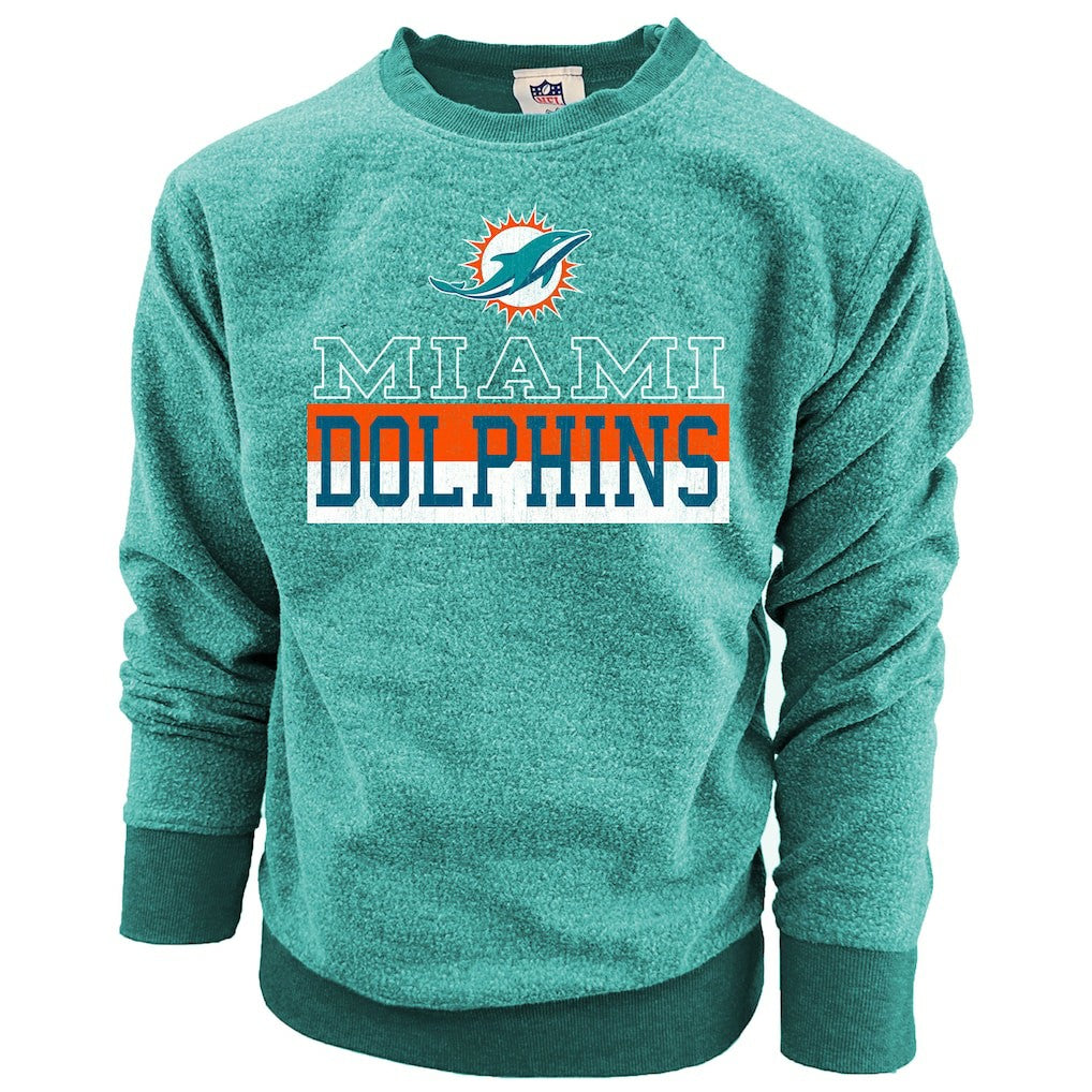 Miami Dolphins Wes & Willy Youth Reversible Fleece Pullover Sweatshirt - Aqua - NFL