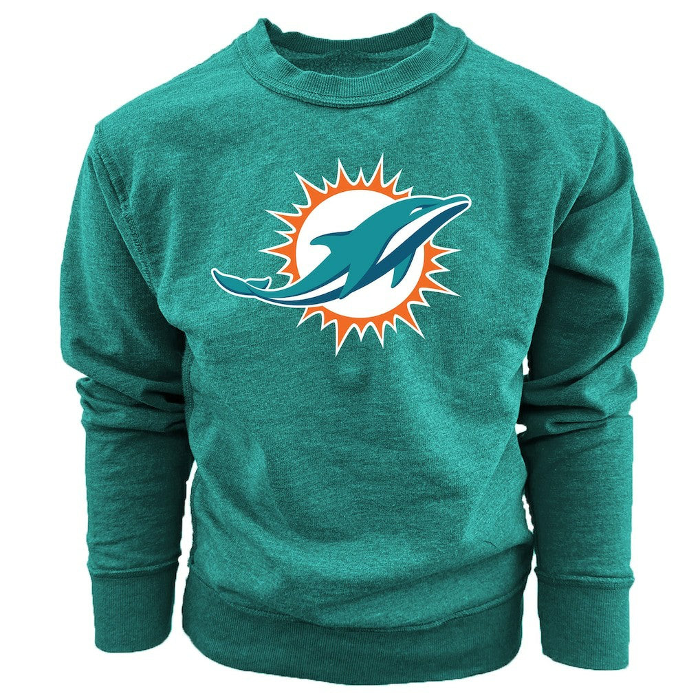 Miami Dolphins Wes & Willy Youth Reversible Fleece Pullover Sweatshirt - Aqua - NFL