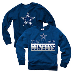 Dallas Cowboys Wes & Willy Youth Reversible Fleece Pullover Sweatshirt - Navy - NFL