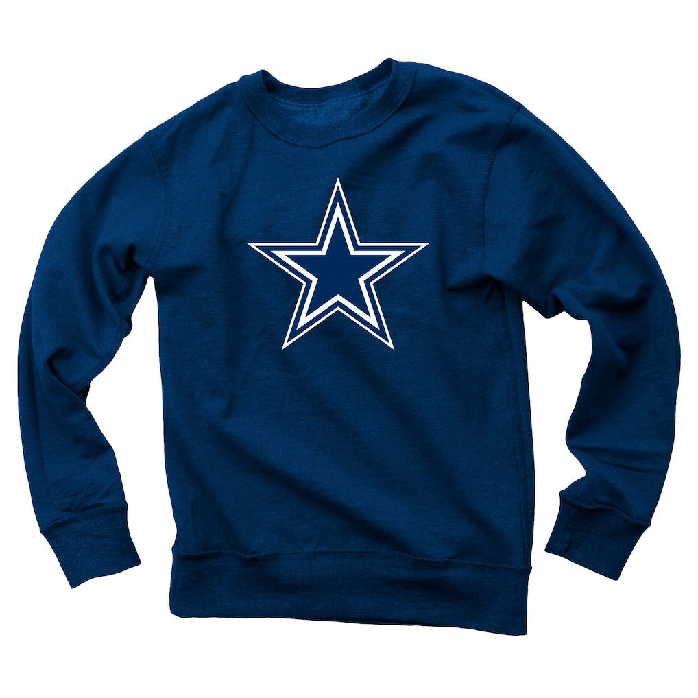 Dallas Cowboys Wes & Willy Youth Reversible Fleece Pullover Sweatshirt - Navy - NFL
