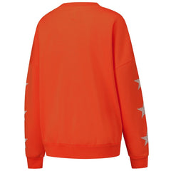 Cleveland Browns Gameday Couture Women's Rhinestone Star Sleeve Settle the Score Oversized Pullover Sweatshirt - Orange - NFL