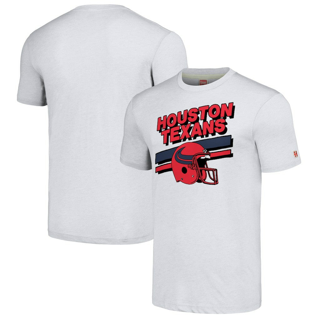 Houston Texans Homage Unisex Striped Tri-Blend T-Shirt - Gray - NFL