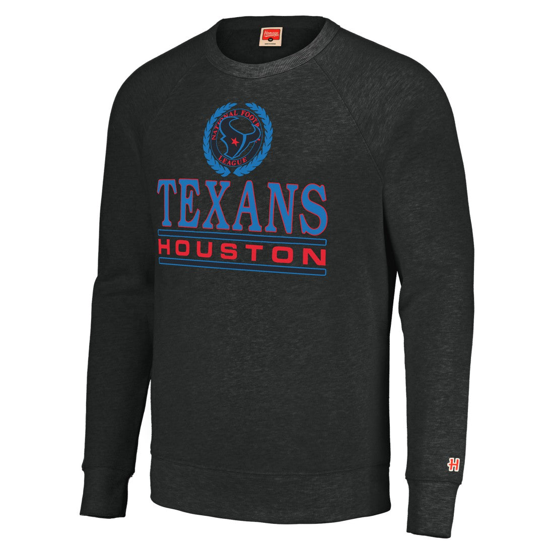 Houston Texans Homage Unisex Color Rush Crest Tri-Blend Pullover Sweatshirt - Charcoal - NFL