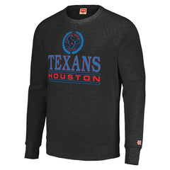 Houston Texans Homage Unisex Color Rush Crest Tri-Blend Pullover Sweatshirt - Charcoal - NFL