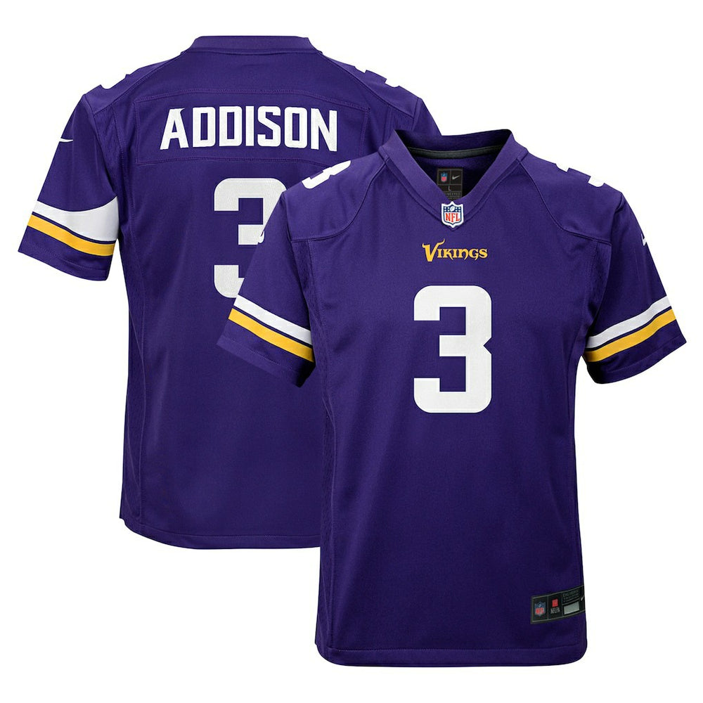 Jordan Addison Minnesota Vikings Youth Game Jersey - Purple - Nike