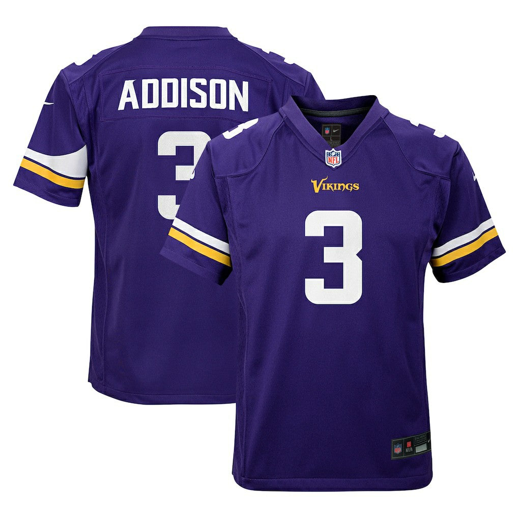 Jordan Addison Minnesota Vikings Youth Game Jersey - Purple - Nike