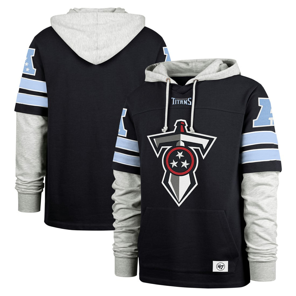Tennessee Titans '47 Double Header Blitz Cornerback Pullover Hoodie - Navy - 47 brand