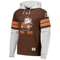 Cleveland Browns '47 Throwback Double Header Blitz Cornerback Hoodie - Brown - 47 brand