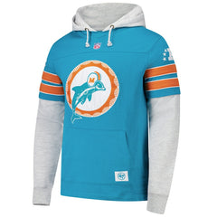 Miami Dolphins '47 Throwback Double Header Blitz Cornerback Hoodie - Aqua - 47 brand