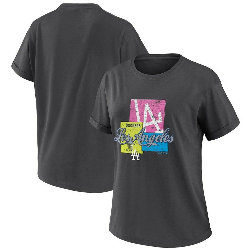 Los Angeles Dodgers WEAR by Erin Andrews Women's Domestic Box Color Boyfriend T-Shirt Online