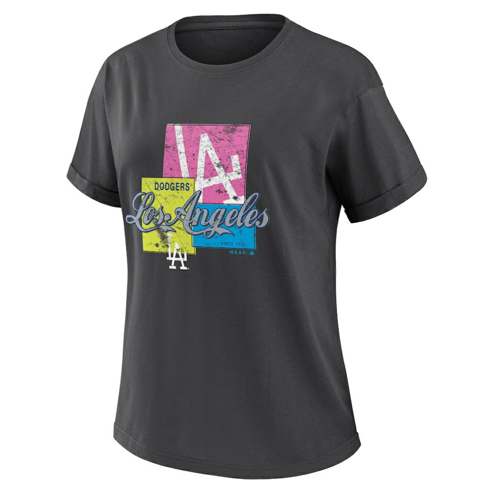 Los Angeles Dodgers WEAR by Erin Andrews Women's Domestic Box Color Boyfriend T-Shirt Online