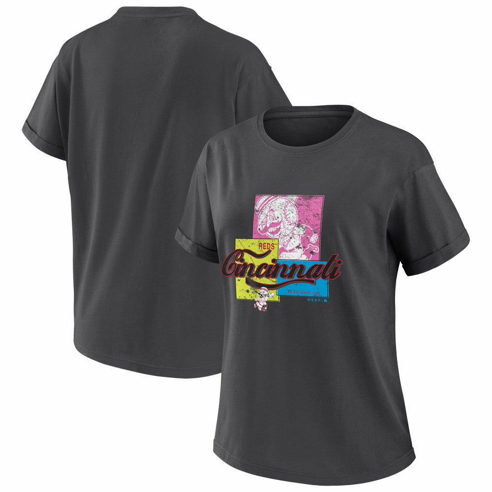 Cincinnati Reds WEAR by Erin Andrews Women's Domestic Box Color Boyfriend T-Shirt Discount