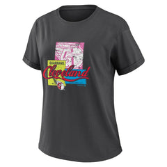 Cleveland Guardians WEAR by Erin Andrews Women's Domestic Box Color Boyfriend T-Shirt Sale