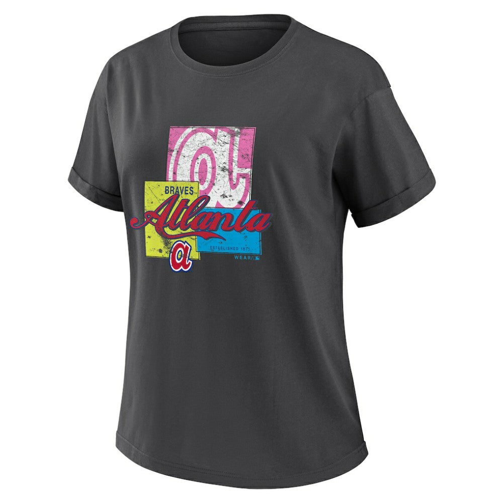 Atlanta Braves WEAR by Erin Andrews Women's Domestic Box Color Boyfriend T-Shirt for sale