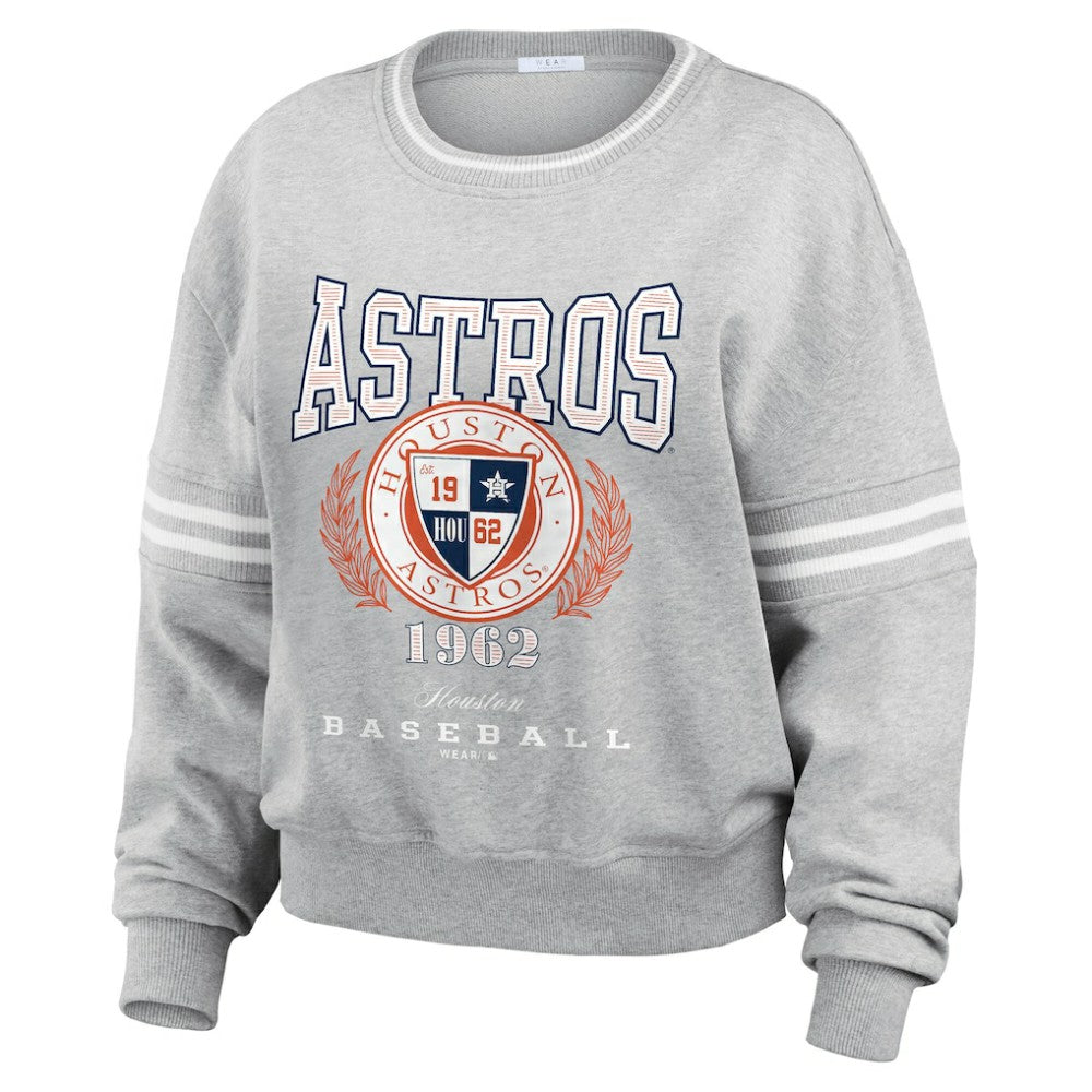 Houston Astros WEAR by Erin Andrews Women's Domestic Crest Pullover Sweatshirt Sale