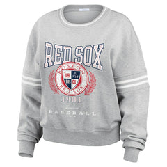 Boston Red Sox WEAR by Erin Andrews Women's Domestic Crest Pullover Sweatshirt Near Me