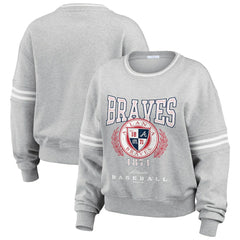 Atlanta Braves WEAR by Erin Andrews Women's Domestic Crest Pullover Sweatshirt Sale