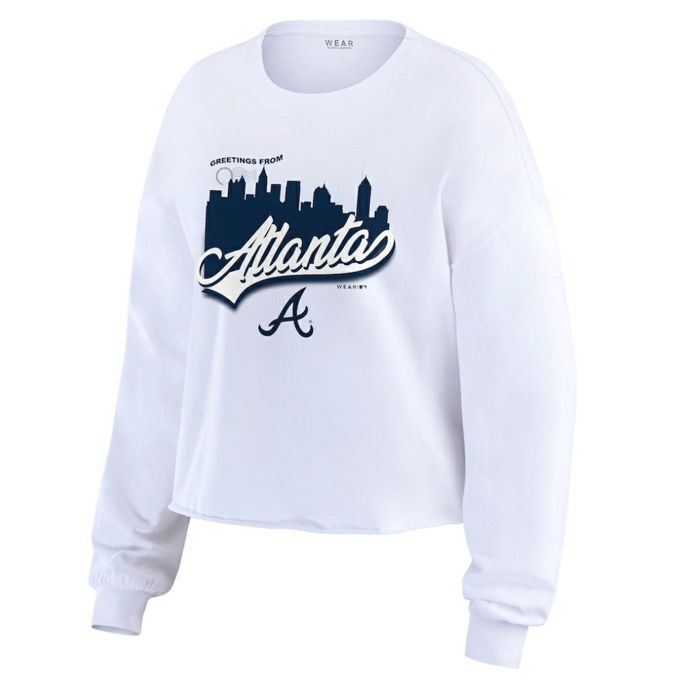 Atlanta Braves WEAR by Erin Andrews Women's Domestic Postcard Long Sleeve T-Shirt Sale