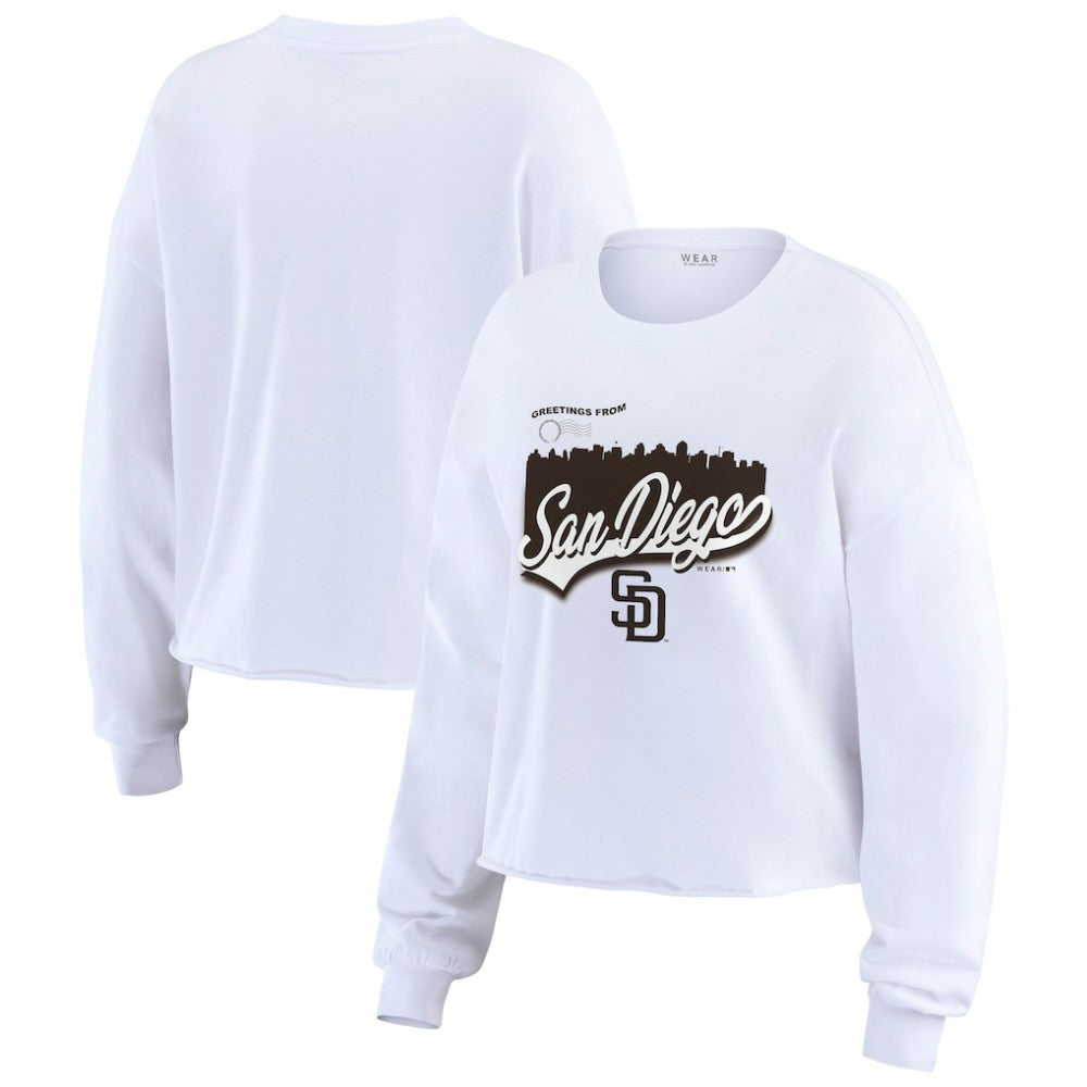 San Diego Padres WEAR by Erin Andrews Women's Domestic Postcard Long Sleeve T-Shirt Online