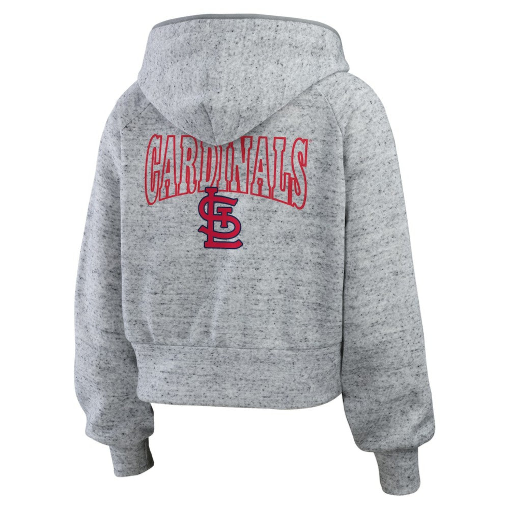 St. Louis Cardinals WEAR by Erin Andrews Women's Speckled Fleece Cropped Full-Zip Hoodie Discount