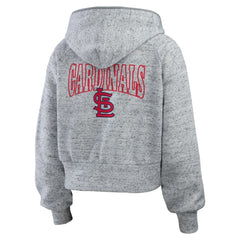 St. Louis Cardinals WEAR by Erin Andrews Women's Speckled Fleece Cropped Full-Zip Hoodie Discount