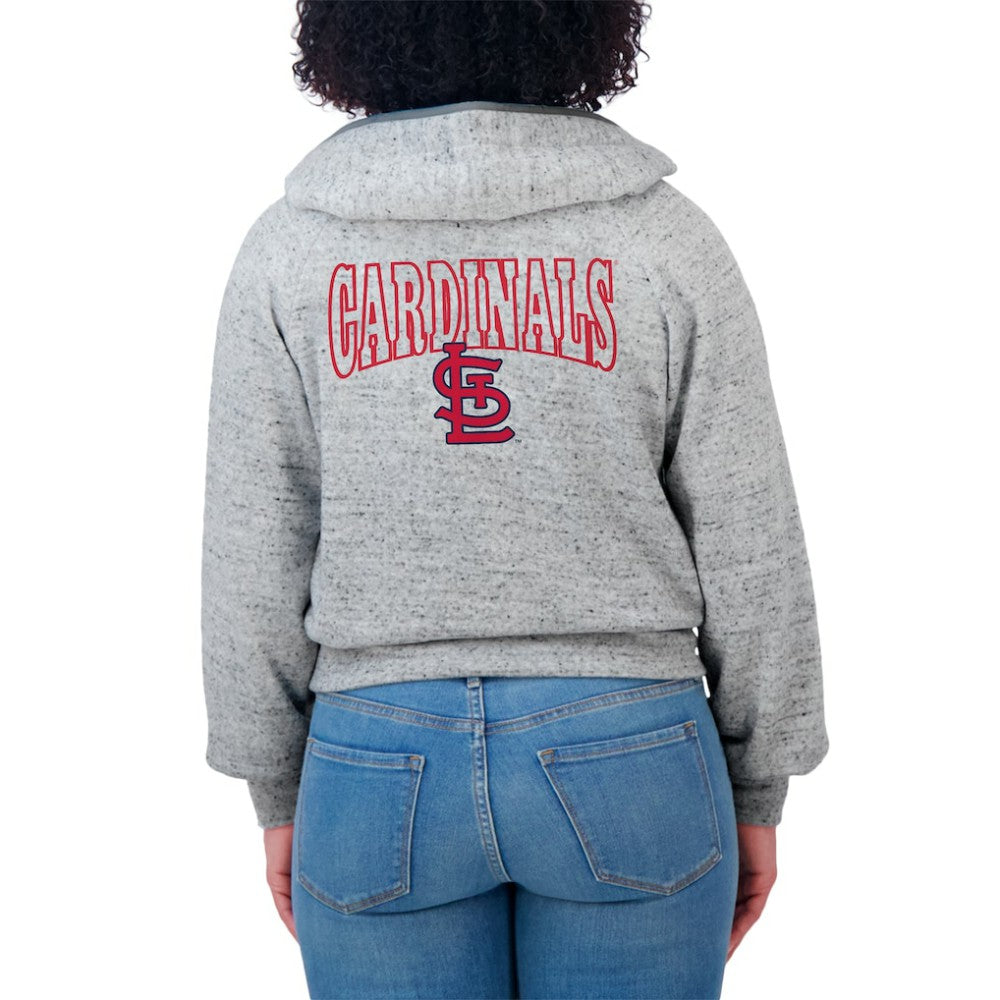 St. Louis Cardinals WEAR by Erin Andrews Women's Speckled Fleece Cropped Full-Zip Hoodie Discount