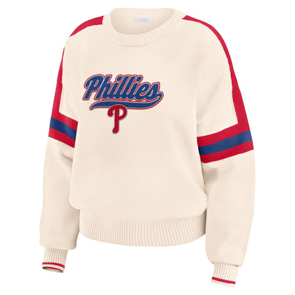 Philadelphia Phillies WEAR by Erin Andrews Women's Stripe Pullover Sweater for sale