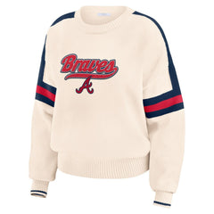 Atlanta Braves WEAR by Erin Andrews Women's Stripe Pullover Sweater for sale